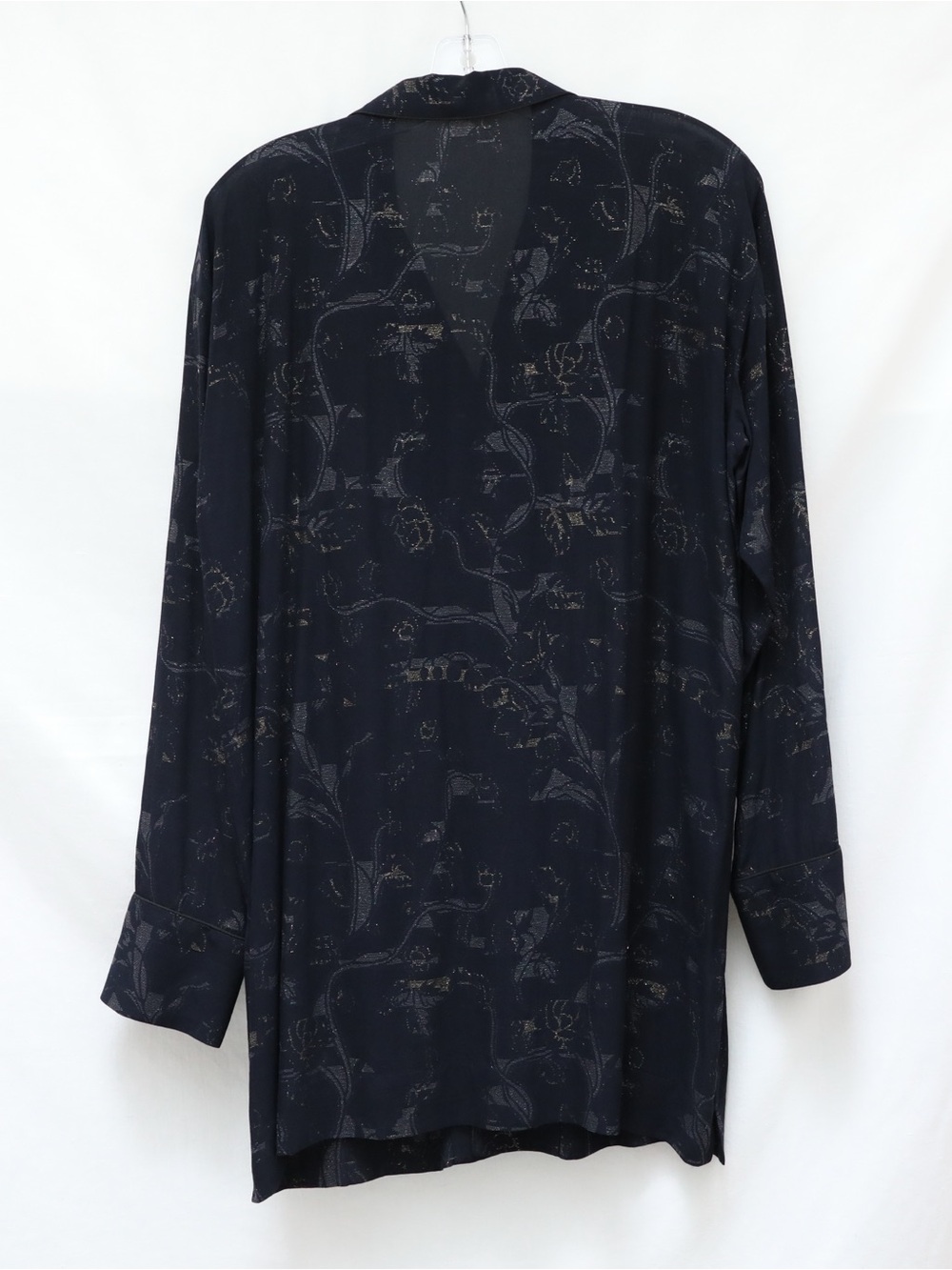 Takeshi Kosaka Y's women's tunic shirt metallic floral print NWOT L XL loose fit - Picture 4 of 9